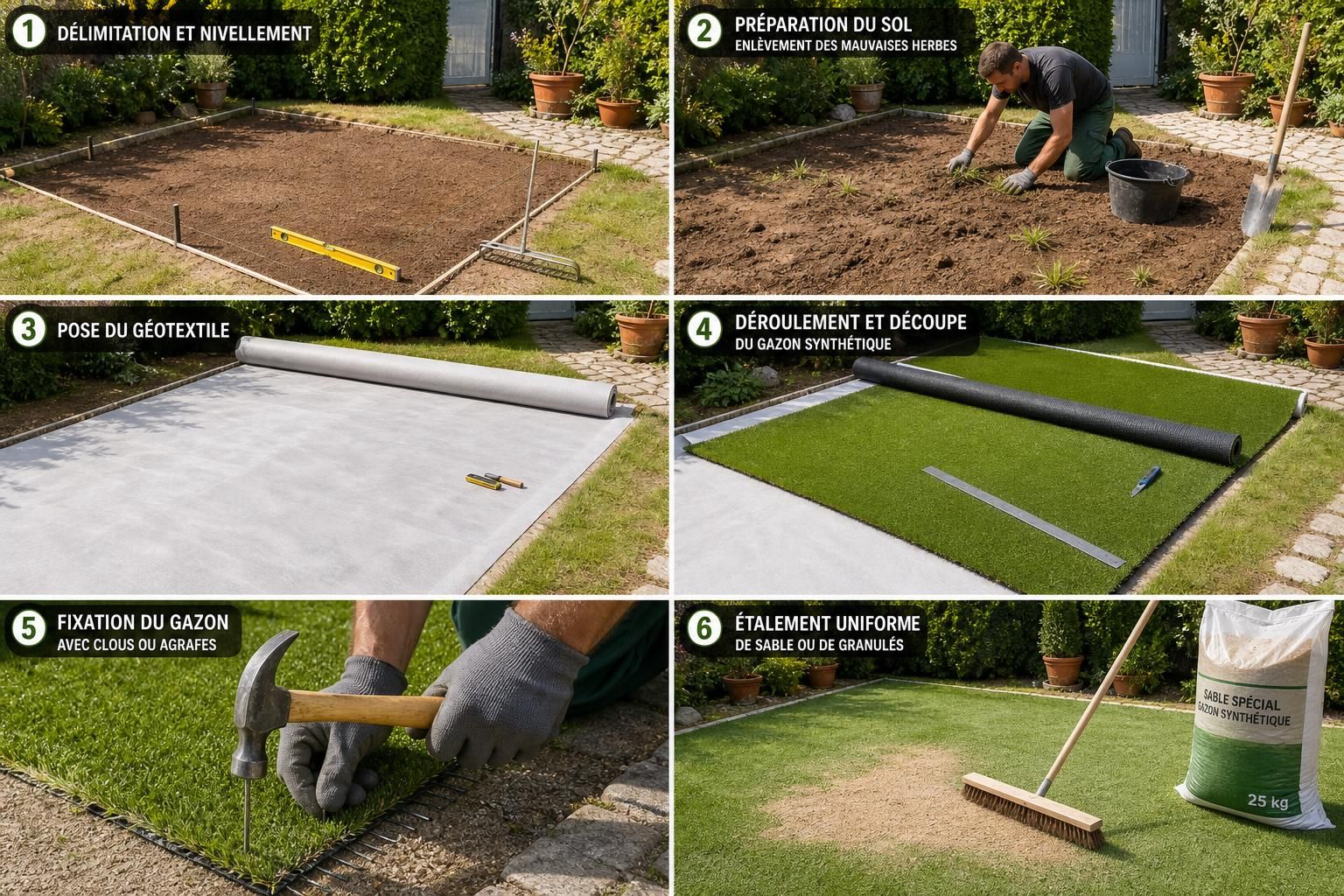 découvrez les étapes essentielles pour aménager un jardin avec du gazon synthétique, de la préparation du sol à la pose, pour un extérieur esthétique et facile à entretenir.