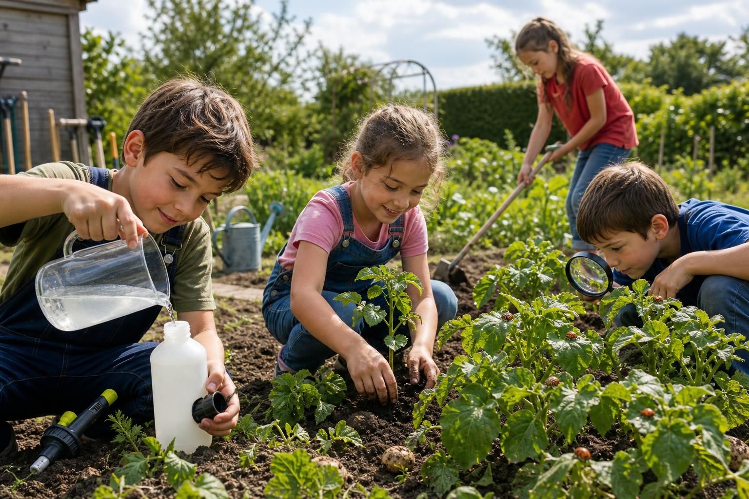 découvrez comment initier les enfants au jardinage en utilisant le bicarbonate de soude pour lutter naturellement contre les doryphores, tout en apprenant le respect de la nature.