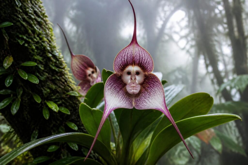 découvrez dracula simia, l'orchidée mystérieuse aux airs de singe, un symbole unique d'amour et d'enchantement dans l'univers fascinant des plantes.