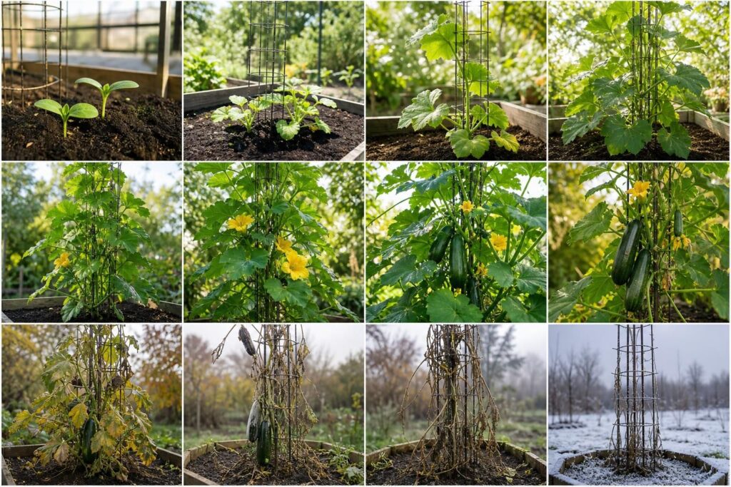découvrez notre calendrier complet pour cultiver des courgettes en hauteur toute l'année et profitez de récoltes abondantes saison après saison.