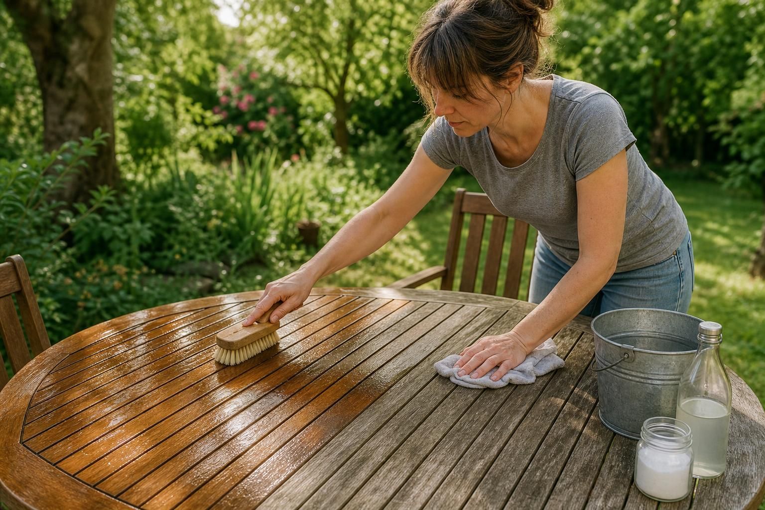 découvrez nos astuces pour nettoyer efficacement un meuble de jardin en bois et lui redonner son aspect d'origine, tout en le protégeant pour durer dans le temps.