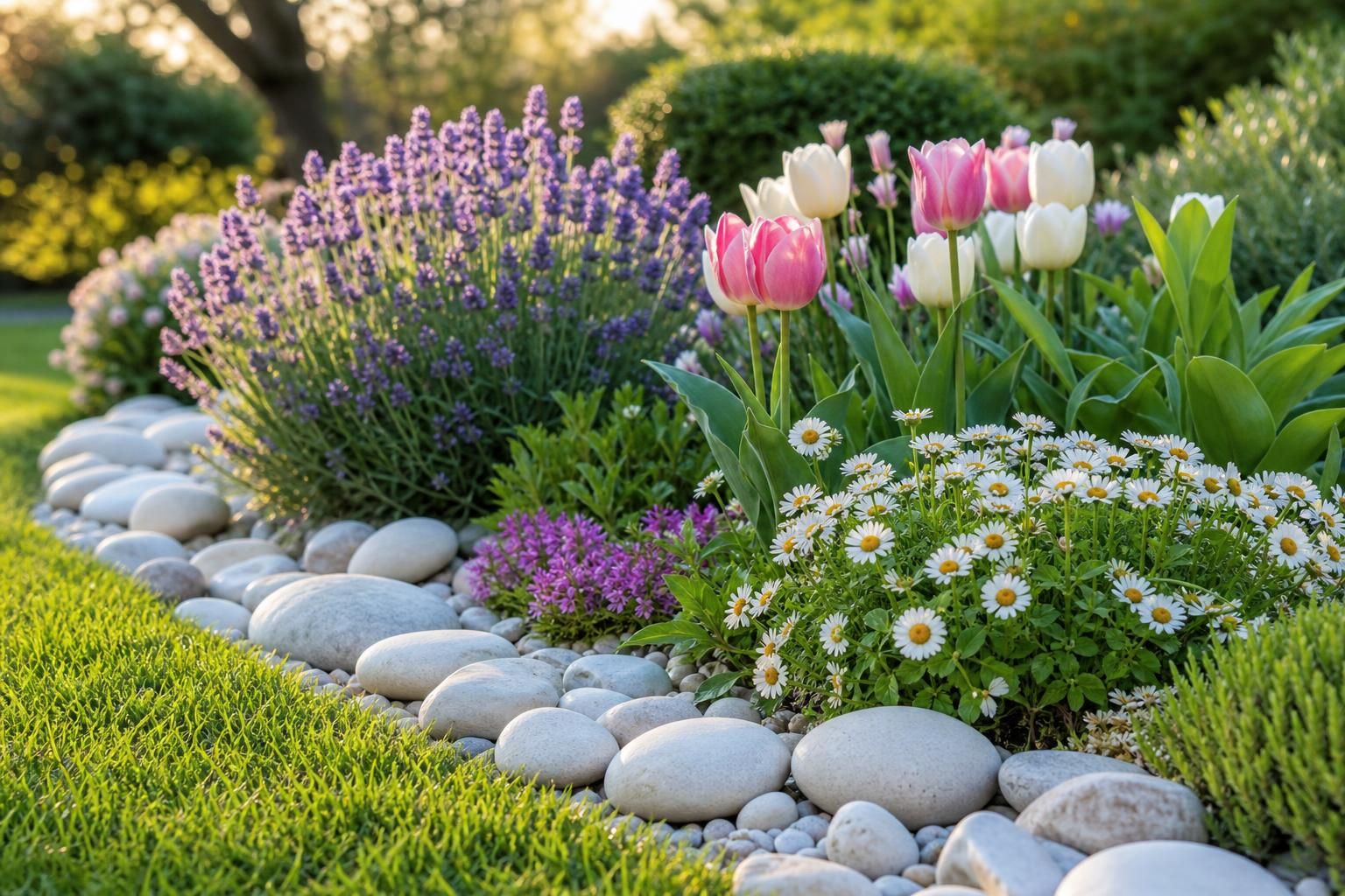 découvrez des idées simples et élégantes pour aménager votre parterre de fleurs avec des galets, alliant nature et design pour un jardin harmonieux.